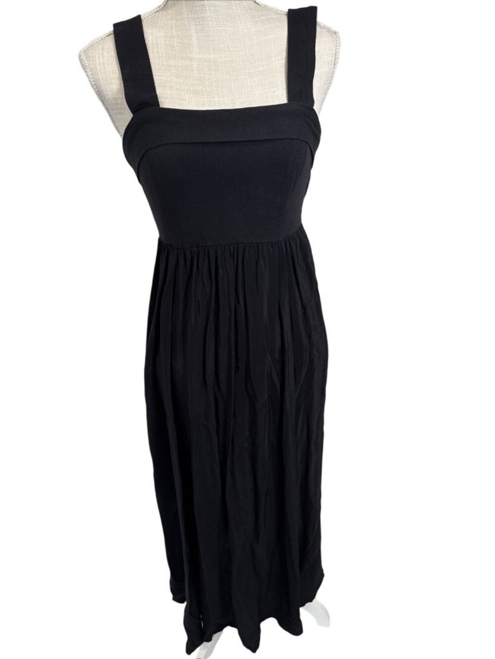 Maeve Black Strap Tie/Open Back Maxi Dress XS